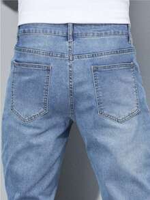 Men's Casual Daily Wear Distressed Pocket Design Jeans - Light Wash - View 7