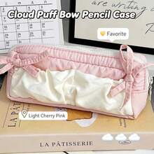 1pc Minimalist Japanese Style Solid Color Student Pencil Case, Large Capacity Fabric Desktop Stationery Storage Box, Fresh Artistic Learning Daily Stationery Bag, Can Store Calculator, Notebook And Pens - Suitable For School, Office And Travel Use - Suitable For Students, Professionals, Unisex, Multi-Functional Storage Box, Zipper Closure, Pencil Case, Makeup Bag. - Pencil Case - View 2