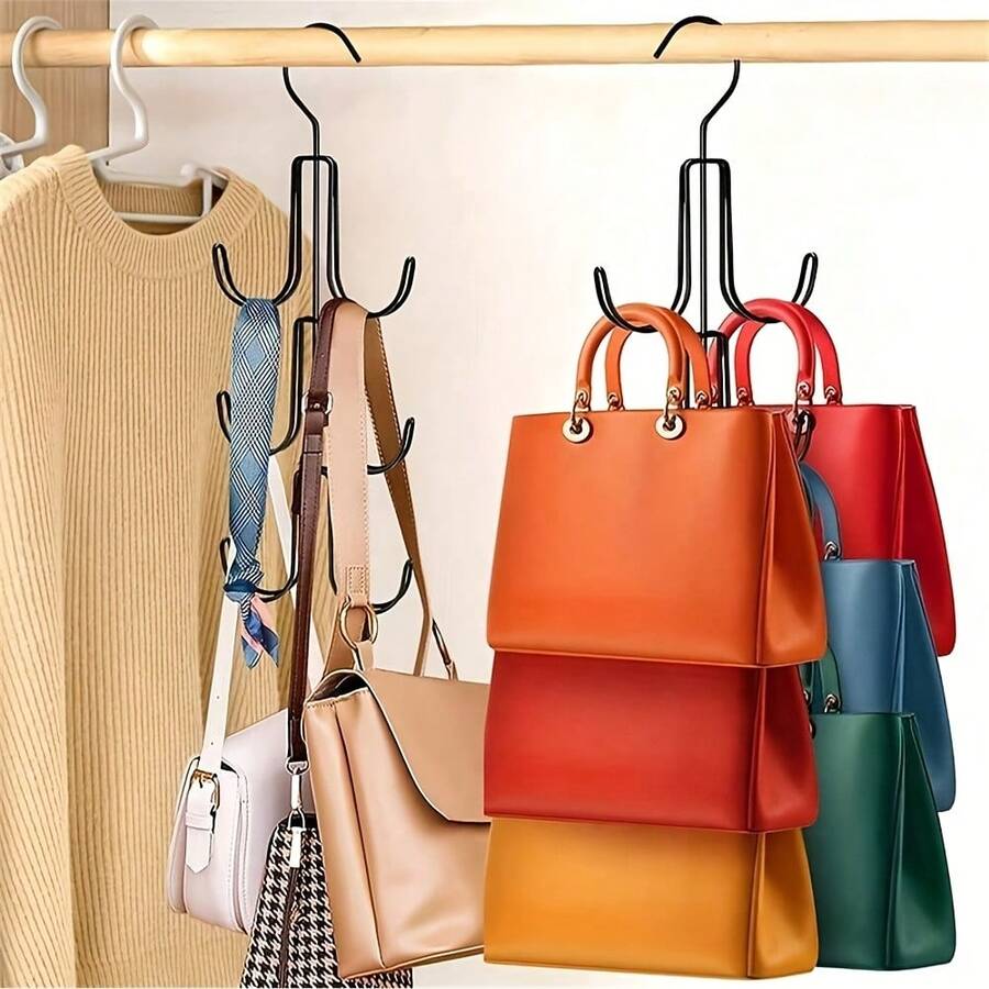 1pc Bag Storage Rack For Wardrobe, Can Hang Bags To Keep Them Organized, Easy To View And Maintain In Good Condition. Metal Material, Suitable For Storing Handbags And Backpacks, Space-Saving. - One-size - View 1