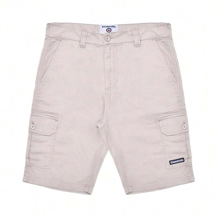 Lambretta Mens SS24 Cargo Shorts - Oatmeal - View 1