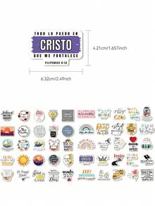 50pcs Spanish Bible Stickers For Decorating Planner, Journal, Scrapbook, Notebook, Luggage, Guitar, Skateboard, Manual, Tablet, Water Bottle, Phone - Spanish Bible - View 7