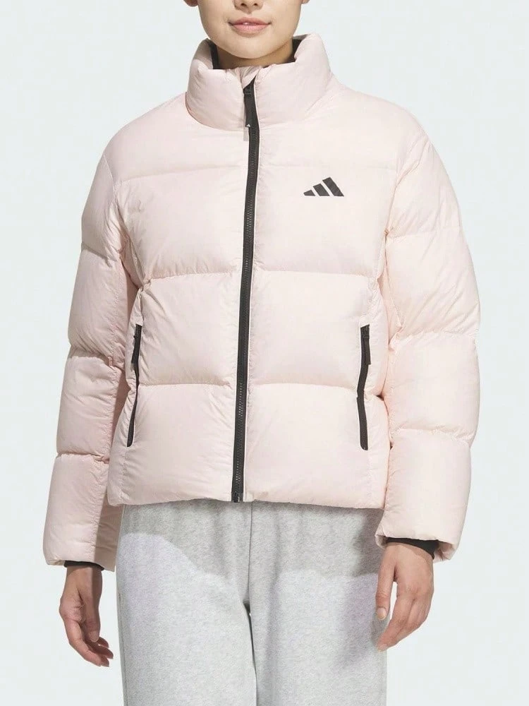 adidas 戶外防風保暖簡約舒適羽絨外套 女款 粉紅色 - 粉色 - 查看 1