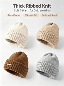 1pc Women's Plus Size Knitted Beanie, New Autumn/Winter Style, Versatile Thick Warm, Face-Flattering Ear-Protective Headwrap Beanie - Multicolor - View 2