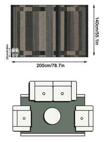 1PC Gray Black Brown Color Block Geometric Area Rug, Faux Cashmere Material Rectangular Modern Minimalist Abstract Line Pattern, Machine Washable Suitable For Living Room Bedroom Daily Home Decor, Aesthetic Home Decoration - Multicolor - View 14