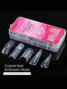 75pcs Dual Nail Forms Set, 5-Shape 15-Size Reusable Clear For Poly Gel Nail Molds, Nail Extension Forms For Poly Gel Manicure Nail-Salon Supplies - Clear - View 5