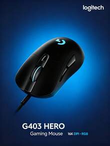 Gaming Mouse, RGB Wired Mouse, Ergonomic Design, Weighs 87g + 10g Detachable Weight, Low Latency, Excellent Performance, Supports Logitech G Hub (Black). - View 5