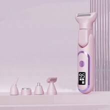 New Women's 5-Head Multi-Purpose Electric Hair Removal Device, Bikini Area & Underarm Trimmer, Portable Electric Shaver For Women, Full Body Electric Epilator, Multifunctional 5-Head Shaver For Hair And Pubic Hair Removal - Multicolor - View 14