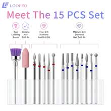 15Pcs Nail Drill Bits Kit, For Electric Nail File, Salon & Home Manicure Use - Multicolor - View 2