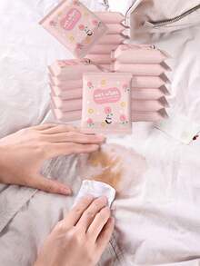 [10 Pack] Tisu Basah Sekali Pakai untuk Menghilangkan Noda Pakaian, Tisu Basah untuk Membersihkan Sepatu, Cocok untuk Noda Membandel, Kemasan Peach, Mini Portabel, Bahan Kain Non-Woven, Digunakan untuk Membersihkan Barang Sehari-hari - MultiWarna - View 2
