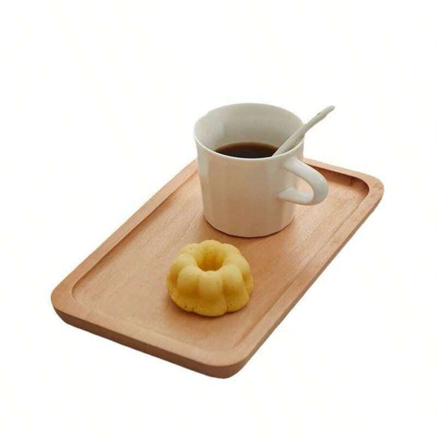 Bandeja rectangular de madera de nogal personalizada estilo japonés, plato de mesa, plato de cena, bandeja pequeña para café, plato de postre - Multicolor - Ver 1