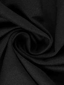 Men's Spring/Autumn Double-Layer Waist Wide Leg Sweatpants, Loose Straight Leg Draped Solid Color Casual Sports Long Pants - Black - View 7
