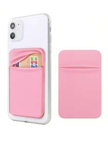 Phone Card Holder/Wallet, Mini ID Card Storage Bag, Self-Adhesive Design, Suitable For Android And Various Smartphones; Can Be Used As Card Sleeve, Wallet, Business Card Holder, Credit Card Holder, Women's Card Holder - New B - View 1