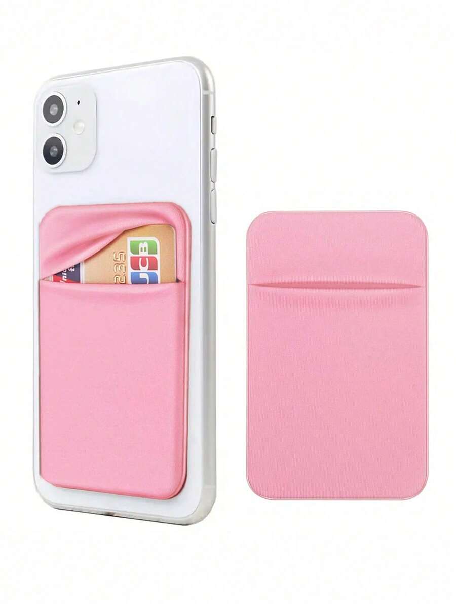 Phone Card Holder/Wallet, Mini ID Card Storage Bag, Self-Adhesive Design, Suitable For Android And Various Smartphones; Can Be Used As Card Sleeve, Wallet, Business Card Holder, Credit Card Holder, Women's Card Holder - New B - View 1