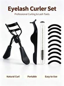 13pcs Eyelash Tool Set, Eyelash Curler, Eyelash Curler Replacement Rubber Pads, False Eyelash Extension Auxiliary Tools, Tubular Eyelash Brush, Eyelash Comb, Eye Makeup Tools - Multicolor - View 1