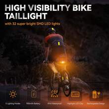 Wireless Remote Control Bicycle Tail Light, LED Turn Signals, USB Rechargeable, High Visibility For Night Cycling - A - View 3