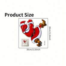 1pc Christmas Creative Climbing Santa Claus Pattern Toilet Seat Decorative Sticker - A - View 5
