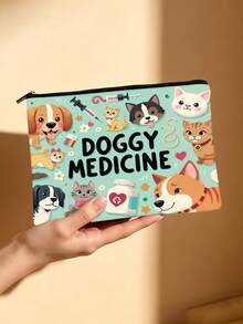 حقيبة سحاب مع طباعة عنصر طبي "MY PHARMACY"، طباعة جمجمة زهرية "ALL MY MEDICAL STUFF"، حقيبة تخزين محمولة للأقراص والأشياء الصغيرة - متعدد الألوان - مشاهدة 5