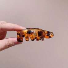 1pc/Set Women Non-Slip Banana Hair Clips, Vintage Leopard Print Oval Clips For Ponytails, Buns And Curly Hair - Multicolor - View 12