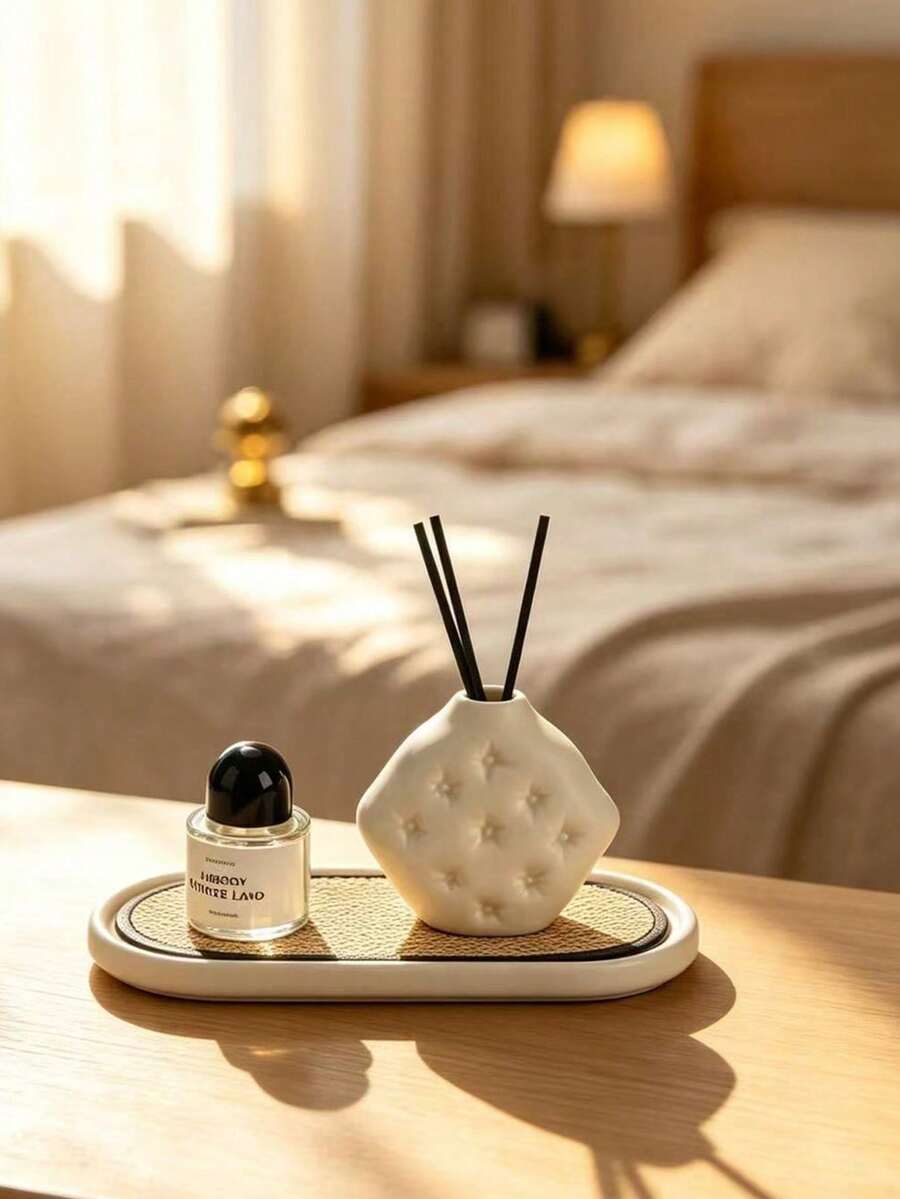 Mini Pillow Ceramic Vase, Can Be Used As Vase Or Diffuser Vessel, Multi-Functional Creative Decorative Ornament, Tea Room Tea Table/Living Room Bar/Kitchen Dining Table Desktop Decoration - Pillow Style - View 1
