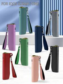 BLBLBL 1PC Multi-Color Portable Keychain Lanyard Anti-Scratch Electronic Cigarette Protective Case FOR IQOS ILUMA I ONE, PU Leather Material Comfortable Touch Shock-Absorbing Anti-Scratch, Suitable For Daily Use - PU Leather Style - View 2