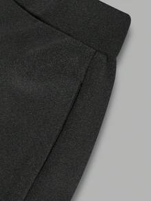 DONICY Women's Cute Black High-Waisted Flared Mini Skirt, Stretch Fabric With Ruffle Hem,With Pocket,Perfect For Spring Y2K & Casual Wear - Black - View 5