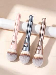 4 In 1 Magnetic Makeup Brushes Set, Soft Synthetic Bristles Foundation Brush Blush Brush Eyeshadow Brush Concealer Brush Highlight Brushes, Professional Makeup Brushes For Face Eye Makeup - Grey - View 5