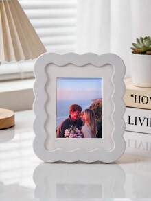 1/5pcs Cute Wavy Border Small Picture Frame, 3inch Mini Photo Holder, Pastel Color Tabletop Standing Frame For & Kpop Photocards, Room Table Decor & Gift - Multi-color - View 16