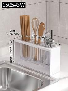 Kitchen Sink Organizer Rack, Self-Draining Kitchen Utensils And Tableware Holder, Flat Compartment Cutlery Storage Box, Kitchen Sink Knife Fork Chopstick Organizer, Flat Kitchen Utensils Storage Box, Kitchen Essential - Multicolor - View 13