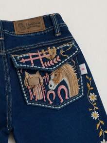 Tween Girls Jeans - Dark Wash - View 2