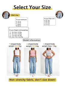 Cross-Border European And American High Street Style Asymmetrical Waist Design, Loose Casual Straight Leg Denim Jeans For Women - Medium Wash - View 11