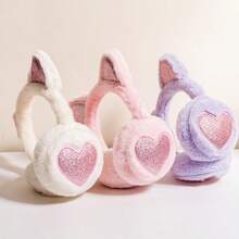 1PC / New Winter Warm Earmuffs, Thickened Plush Retractable Cat Ear Ear Warmers For Women - Multicolor - View 1