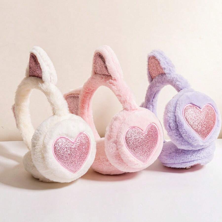 1PC / New Winter Warm Earmuffs, Thickened Plush Retractable Cat Ear Ear Warmers For Women - Multicolor - View 1