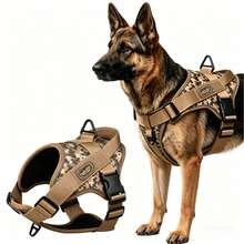 11-110 Lbs Heavy Duty Tactical Dog Vest, Suitable For Medium To Large Dogs, Anti-Pull Anti-Escape, Thickened Control Handle, Breathable Mesh Oxford Fabric, Ideal For Dog Walking, Training And Hiking - Yellow - View 1