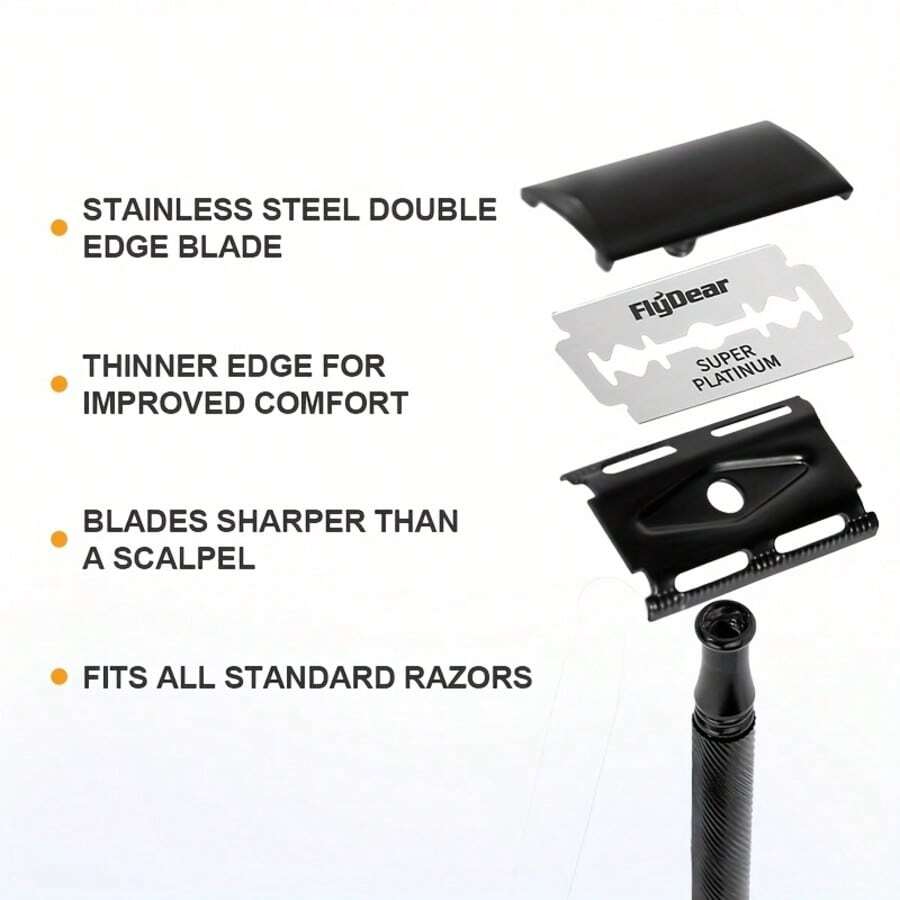 Razor Blades For Barbers,Double Edge Razor Blades,Men´S Razor Blades For Shaving,Stainless Steel Professional Barber Tool