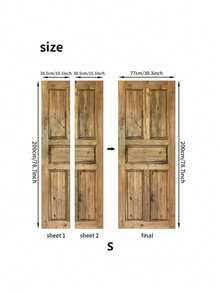 2pcs Wooden Pattern Door Sticker,Stickers,Wall Decal, Vinyl Decal For Home Decorations,Spring Decoration Items Refresh Your Home,Rama Decoration Stickers Gifts Birthday Graduation - Multicolor - View 10