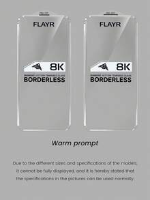 適用於透明無邊框 8K 切割大弧度 Apple 18PROMAX 鋼化玻璃雙層保護膜，無邊框全透明水晶膜，內置防塵網，防塵防灰，觸感平滑圓潤，握感舒適 - 無色 - 查看 8