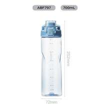 LocknLock ABF797 Waist-Shaped Portable Sports Cup, 700ml Tritan Water Bottle With Direct Drinking Outlet, Easy Clean Wide Opening, Clear Scale, 180° Flip Carry Handle For Men Women Students - A - View 4