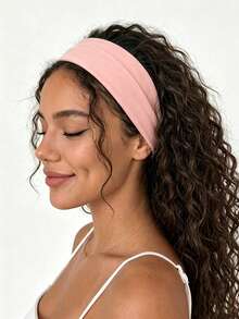 3pcs Women Soft Stretchy Wide Headbands, Autumn Winter Daily Versatile Basic Solid Turban Hair Bands, Boho Non-Slip Yoga Sport Accessories - Multicolor - View 11