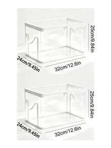 1/2pcs Heavy Duty Transparent PVC Storage Boxes, Foldable With Visible Window Storage Bags, Thickened Waterproof Rectangular Containers, Suitable For Books, Toys, Stationery And Snacks, Space-Saving Home And Classroom Storage - Multicolor - View 11