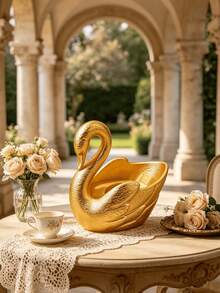 1 قطعة حامل شمعة عطري على الطراز الأوروبي بتصميم البجعة، تصميم تخزين متكامل، أجواء قوية، خيار هدية مثالي، حاوية تخزين صغيرة لديكور المكتب - بجعة - مشاهدة 4