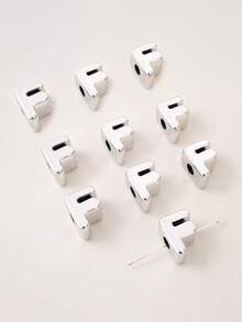 10pcs Optional Gold/Silver Large Hole 26 Uppercase Alphabet Beads Electroplated DIY Phone Chain Keychain Bag Charm Jewelry Accessories - Multicolor - View 24