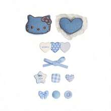 SANRIO 多款式/三麗鷗可愛卡通 Hello Kitty 閃亮鞋飾 (耐用高品質 PVC 材質)，適用於涼鞋、洞洞鞋、包包、手鍊 - 萬聖節、聖誕節、情人節、生日送給朋友的完美禮物 (混合套組隨機發貨) - 藍色(款式隨機) - 查看 7