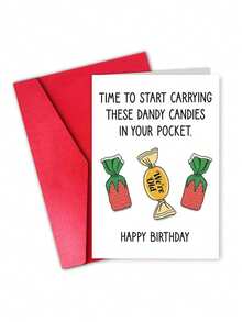 OBOVAY 1pc "Start Carrying These Fancy Candies" Birthday Card, Humorous 40th & 50th Anniversary, For Friends And Colleagues, Blank Inside - A - View 4