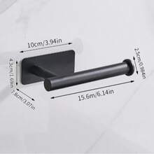 1pc Stainless Steel Toilet Paper Holder, Minimalist Solid Color Toilet Paper Rack, Suitable For Home Bathroom Decor, Autumn Decoration - Black - View 10