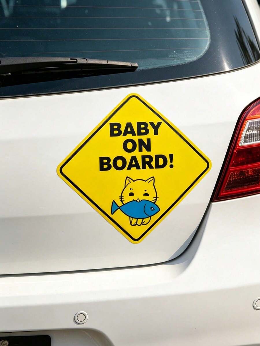 2件組「Baby On Board」汽車貼紙,自黏式車輛貼花,易於安裝,防水 - 彩色 - 查看 1
