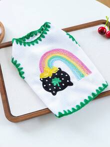 1PC Pet Clothing 2026 Autumn/Winter New Arrival Small Dog Puppy Cat Cute Pet Simple Versatile Soft Skin-Friendly Patrick Rainbow Vest - Multicolor - View 8