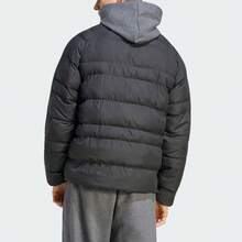 Adidas Men's Stand Collar Waterproof Insulated Black Zippered Cotton Jacket - Black - View 3
