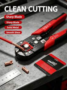 1pc Automatic Electric Wire Stripper, Multi-Function Cable Stripping Tool, Fast Stripping, Peeling, Crimping And Cutting, Manual Cable Crimping Pliers, Suitable For Electrician Work And Home Renovation - Wire Stripper - View 4