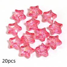 20pcs/Pack Iridescent AB Color Acrylic Star Beads - Transparent Sparkling Color, For DIY Jewelry Making, Phone Chain, Bracelet, Necklace - Suitable For Women's Fashion Accessories And Spacer Beads - Colored Five-pointed Star - View 21
