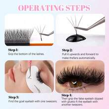 High-Capacity Lightweight Natural False Eyelashes, Shape Clover Premade Bloom Hand-Woven Fan Volume Fluffy Cashmere Lightweight Eyelash Extension Clusters, Eyelash Clusters, Individual Eyelashes, False Eyelashes, Fake Eyelashes - C - View 7